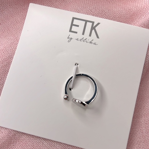 Ettika open back ball point ring silver toned - Picture 2 of 7